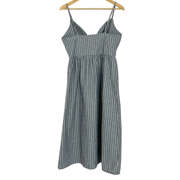 100% Cotton Striped Cut-Out Midi Dress - Picture 3 of 14